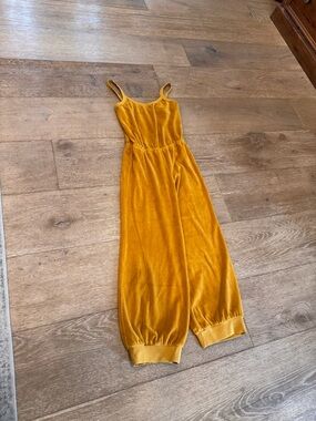 Suzi Kondi Mustard Velvet Wide-Leg Jumpsuit XS great condition only worn twice